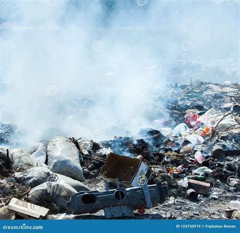 Burning Pile of Garbage, Cause of Air Pollution. Pollution Concept ...