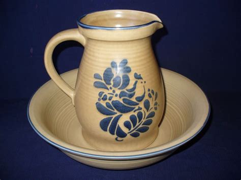 Pfaltzgraff Folk Art Pitcher 416 And Bowl Pfaltzgraff Folk Art