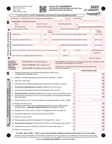 Form Ct 1040nrpy Download Printable Pdf Or Fill Online Connecticut Nonresident And Part Year