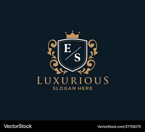 Initial Es Letter Royal Luxury Logo Template Vector Image