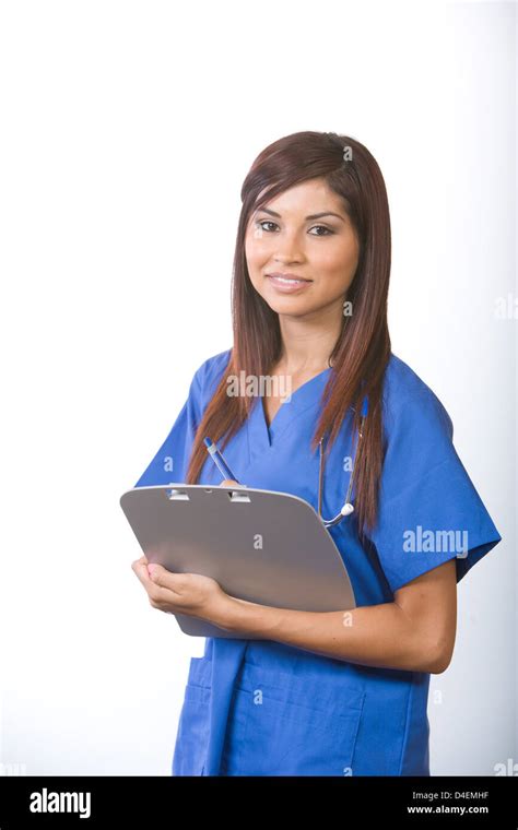 Female Woman Doctor Holding Chart Stock Photo Alamy