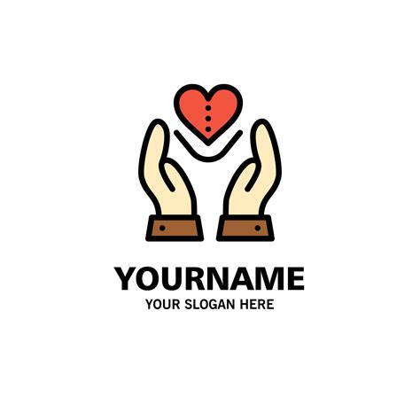 Care Compassion Feelings Heart Love Business Logo Template Flat Color