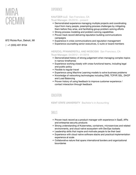 Trust Manager Resume Samples Velvet Jobs