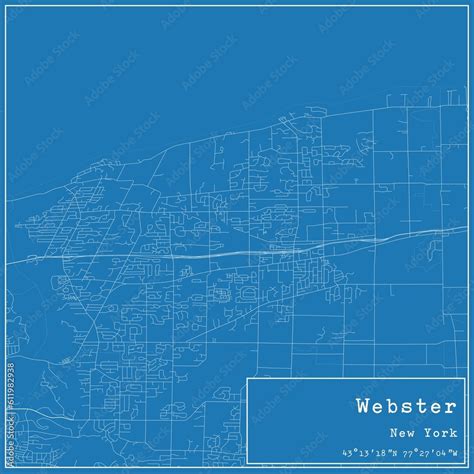 Blueprint US city map of Webster, New York. Stock Illustration | Adobe ...