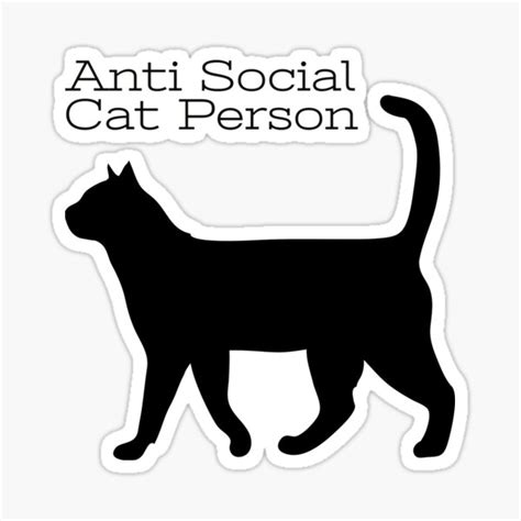 Anti Social Cat Person Sticker By Cornerstore2022 Redbubble