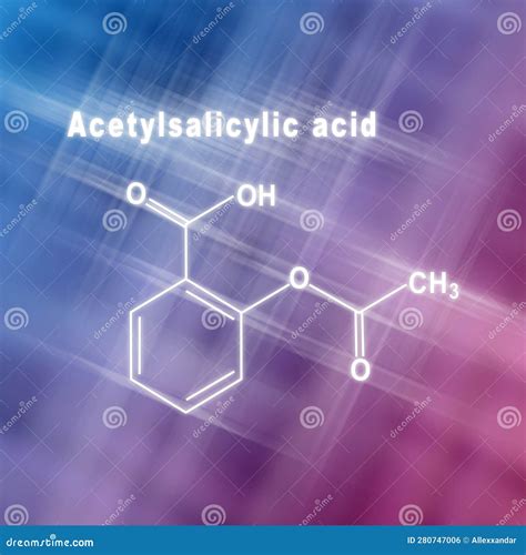 Cido Acetilsalic Lico Aspirina F Rmula Qu Mica Estructural Stock De