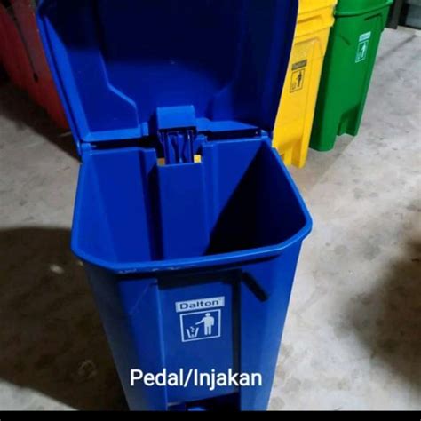 Promo Dust Bin Tong Sampah Injek Dalton Liter Biru Merah Hijau