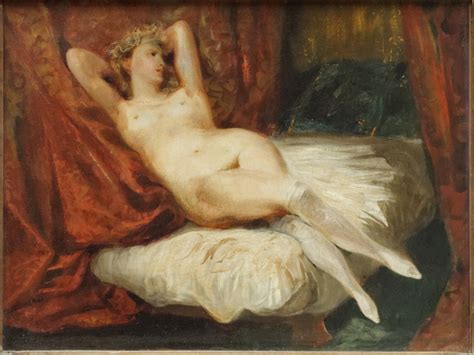 Study Of Female Nude Reclining On A Divan Eug Ne Delacroix Artwork