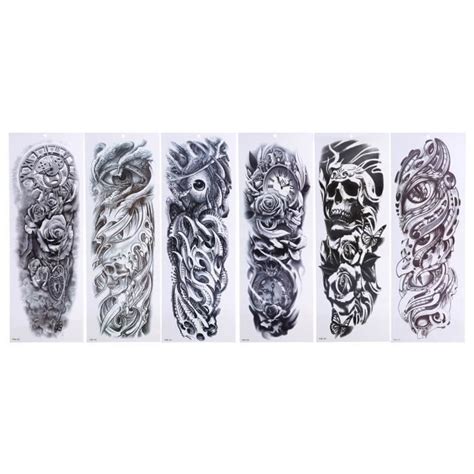 Hililand Tatouages Temporaires De Bras Complet 6pcs Full Arm Tattoo