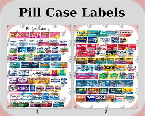 Pocket Pharmacy Labels Printable Pill Case Labels Over Etsy