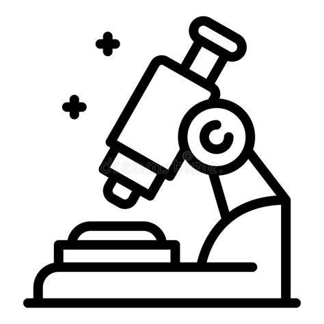 Icono De Microscopio Estilo De Esquema Ilustración del Vector