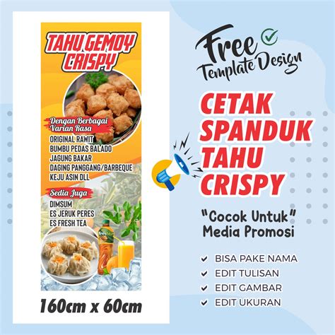 Banner Spanduk Tahu Crispy X Cm Bisa Di Edit Lazada Indonesia