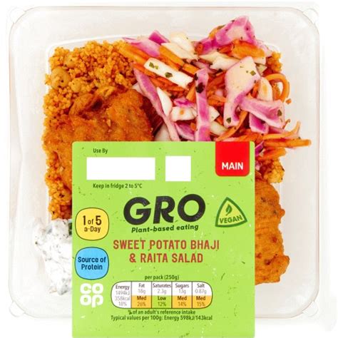 Co Op Gro Sweet Potato Bhaji Raita Salad G Compare Prices