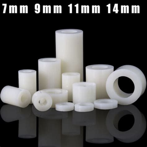 7mm 9mm 11mm 14mm White Abs Nylon Standoff Plastic Spacers Round Washers Ebay