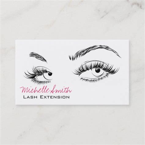 Beautiful Eyes Long Lashes Lash Extension Business Card