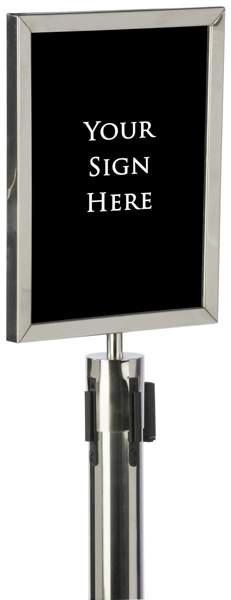 Silver 11” X 14” Stanchion Sign Holder Portrait Orientation