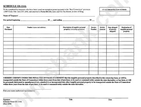 Fillable Schedule Form Os 114a Connecticut Tax Form Printable Pdf Download