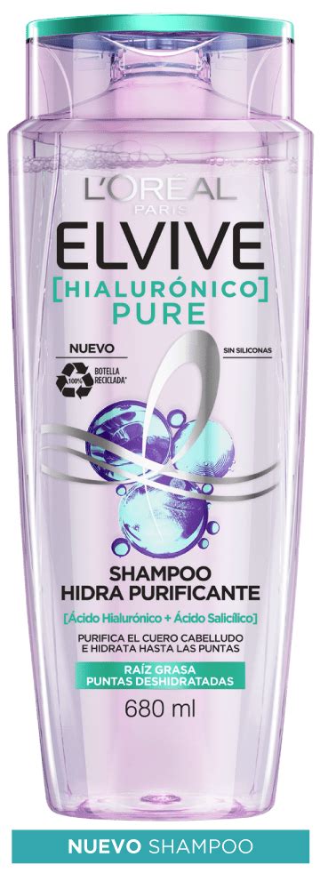 Shampoo Elvive Hialurónico Pure control grasa LOréal Paris