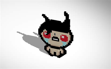 3d Design The Binding Of Isaac Azazel Pixel Art Wip Tinkercad