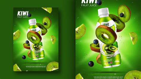 Kiwi Fruit Juice Poster Design Advertising Poster Photoshop