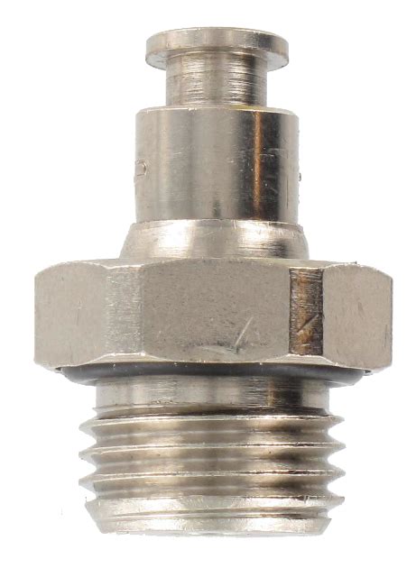 Straight Male BSP Cylindrical Push In Fitting In Nickel Plated Brass 1