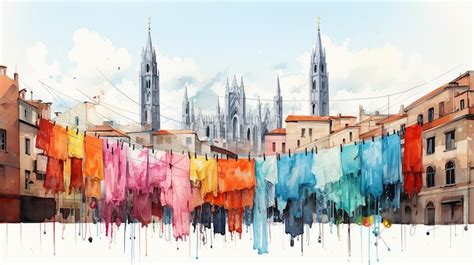 Premium AI Image Watercolor Painting Of Milan Italy Travelling Concept