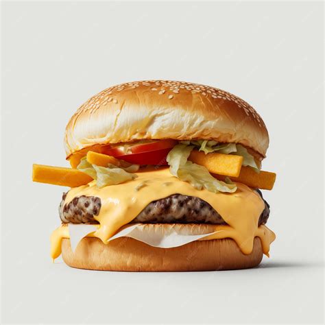 Premium Photo Hamburger With Beef Meat Burger And Cheese On White