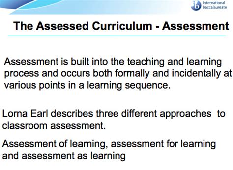 The Planner And The Assessed Curriculum Making The Pyp Happen