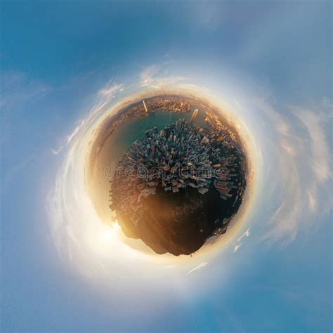 Little Planet 360 Degree Sphere Birds Eye View Panoramic View O Stock