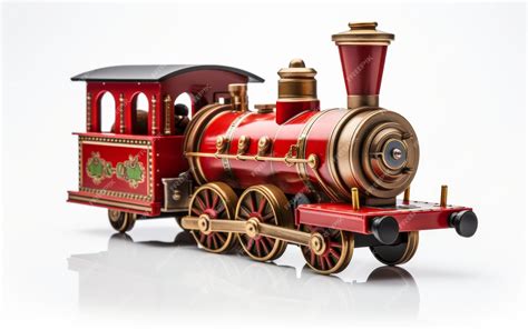 Premium Photo Red Toy Train On White Surface