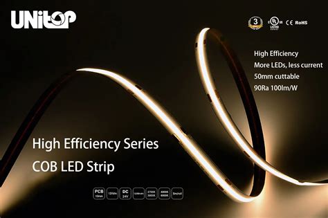 High Efficiency Flexible Cob Led Strip V Unitop