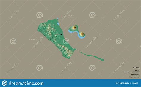 Rivas Nicaragua Bounding Box Relief Stock Illustration