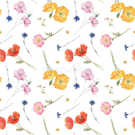 Beautiful Vector Floral Summer Seamless Pattern With Watercolor Hand