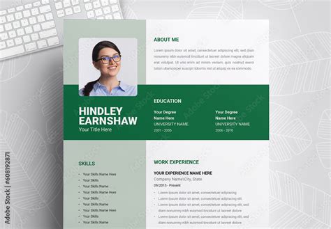 Minimal Resume Layout Stock Template Adobe Stock