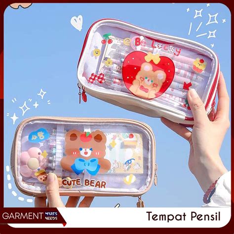 Jual Tempat Pensil Lucu Anak Transparan Kotak Pencil Dompet Besar