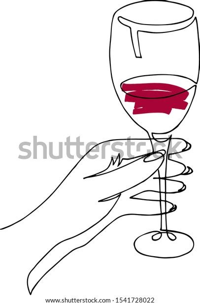 Female Hand Holds Glass Wine Vector Stock Vector Royalty Free