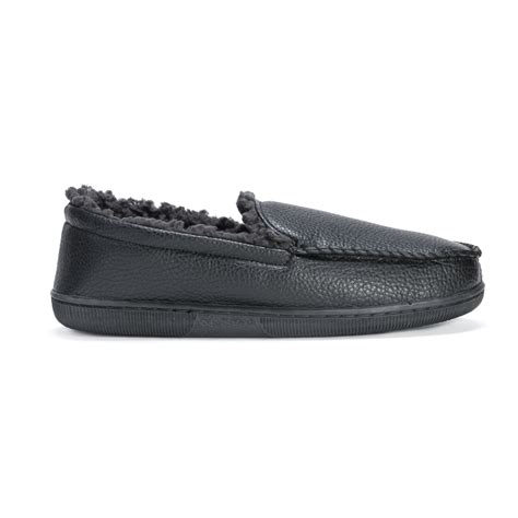 Men’s Moccasin Slipper – Black - Slippers.com - Shop Comfy