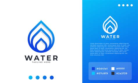 Water Drop Logo Design Template Linear Style Blue Droplet Lines Aqua Icon 6259969 Vector Art At