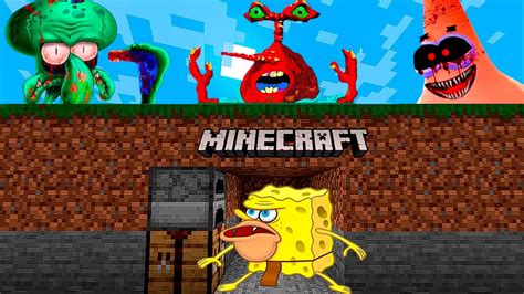 Minecraft Speedrunner Spongebob VS 3 Hunters SpongeBob Animation