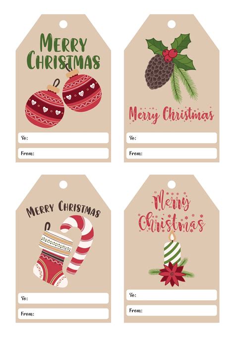 Christmas Tags Templates Free Pdf Printables Printablee