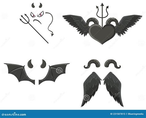 Devil And Angel Design Elements Stock Vector Illustration Of Clipart