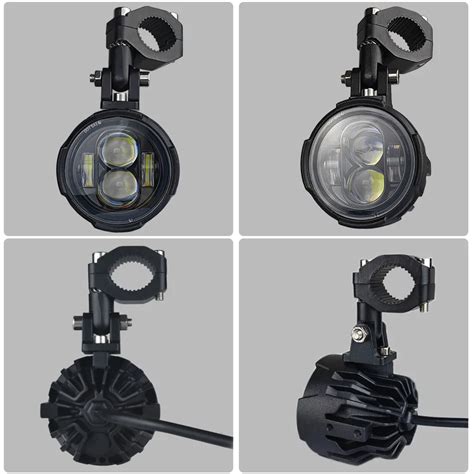 Universal Motorcycle LED Farol Luz De Nevoeiro Auxiliar Montagem L