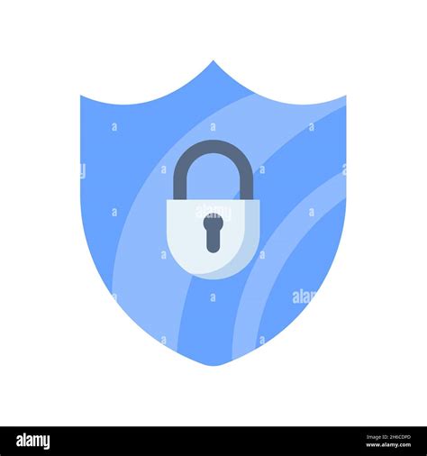 Protection Shield Security Lock Single Isolated Icon With Flat Style Vector Illustration Stock