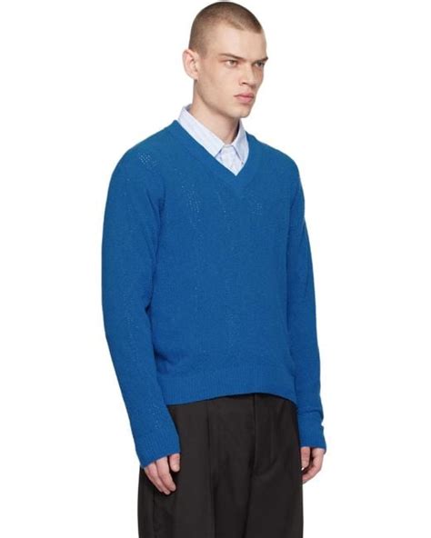 Mfpen V Neck Sweater In Blue For Men Lyst