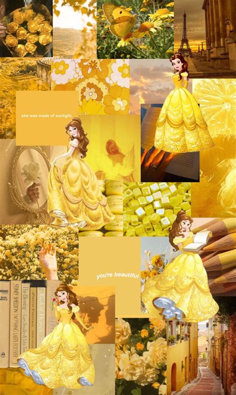 Belle Wallpaper 💛🌹 in 2024 | Disney princess background, Disney collage ...