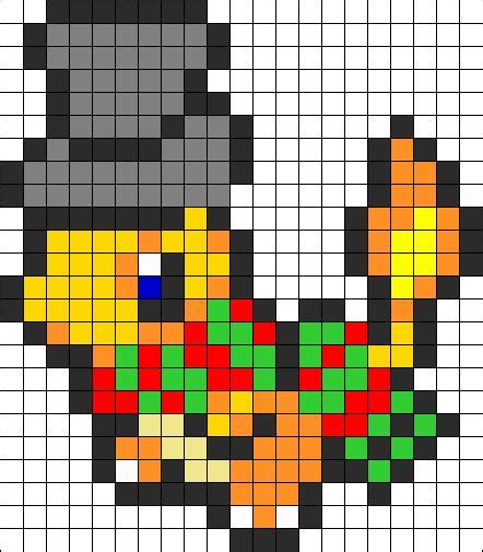 Xmas Charmander Perler Bead Pattern Bead Sprite Pokemon Perler