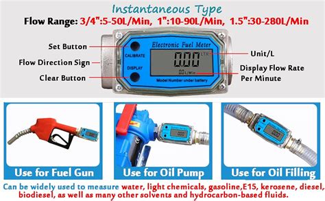 Turbine Flow Meter Electronic 1 1 Inch 10 100L Min Oil Flowmeter