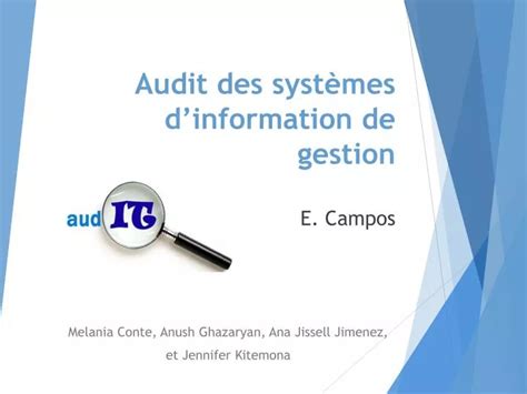 Ppt Audit Des Syst Mes Dinformation De Gestion E Campos Powerpoint