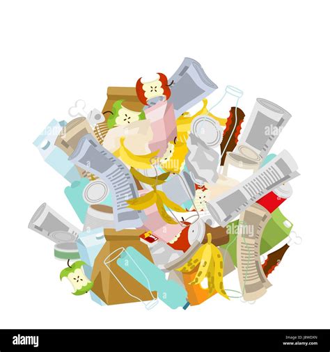 Heap Trash Isolated Pile Rubbish Garbage Stack Litter Background