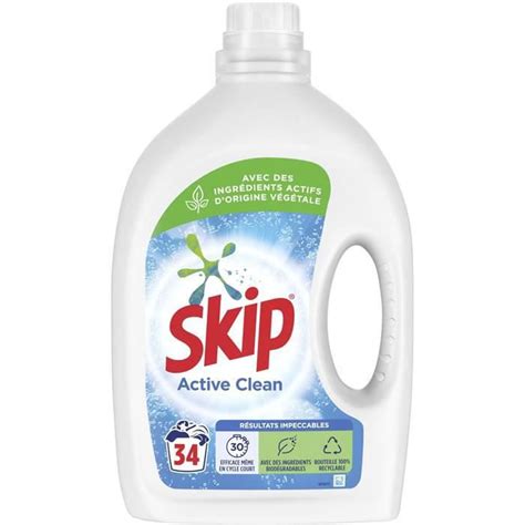 LOT DE 2 SKIP Active Clean Lessive liquide d origine végétale 34